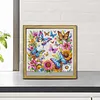DIY Special Shape Double sided Print Clear Diamond Art Kit Wooden Framed Diamond Painting Kit(21.5x21.5cm)