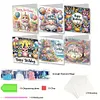 (US Local)6Pcs Xmas Happy Birthday DIY Diamond Painting Greeting Card Rhinestone Painting Card Kit