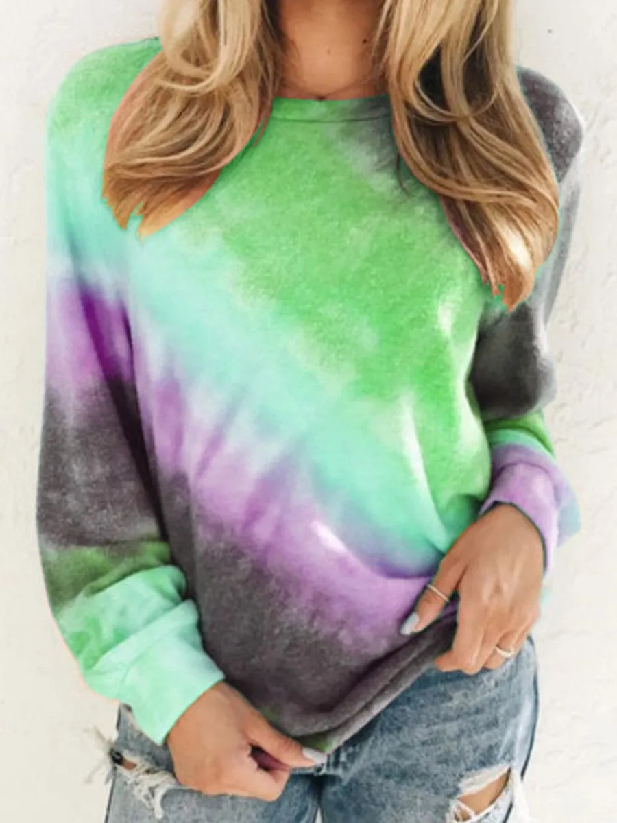 Round Neck Tie Dye Sweatshirt