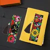 2pcs 5D DIY Special Shaped Diamond Painting Leather Flower Tassel Art Book Marks