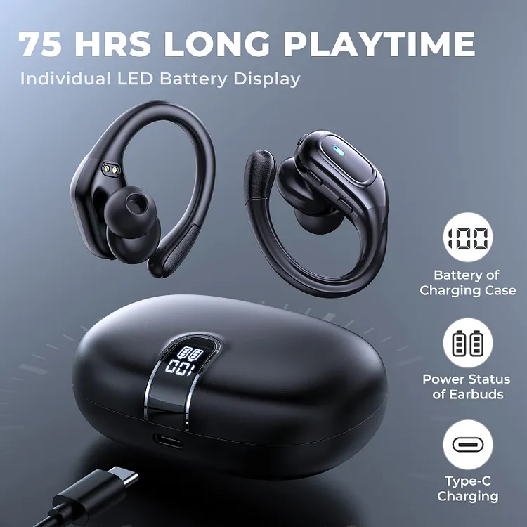 Qiiaoo BX28 Bluetooth Earphone With 75 Hours Playtime, Earbuds