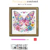 Diamond Painting Wooden Double-Sided Colorful Butterfly Ornaments Kit with Photo Frame Desktop