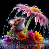 Flower Mouse-Full Round Diamond Painting(40x40cm)