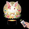 Acrylic Double Sided Bunny Diamond Painting LED Night Light for Easter Decor