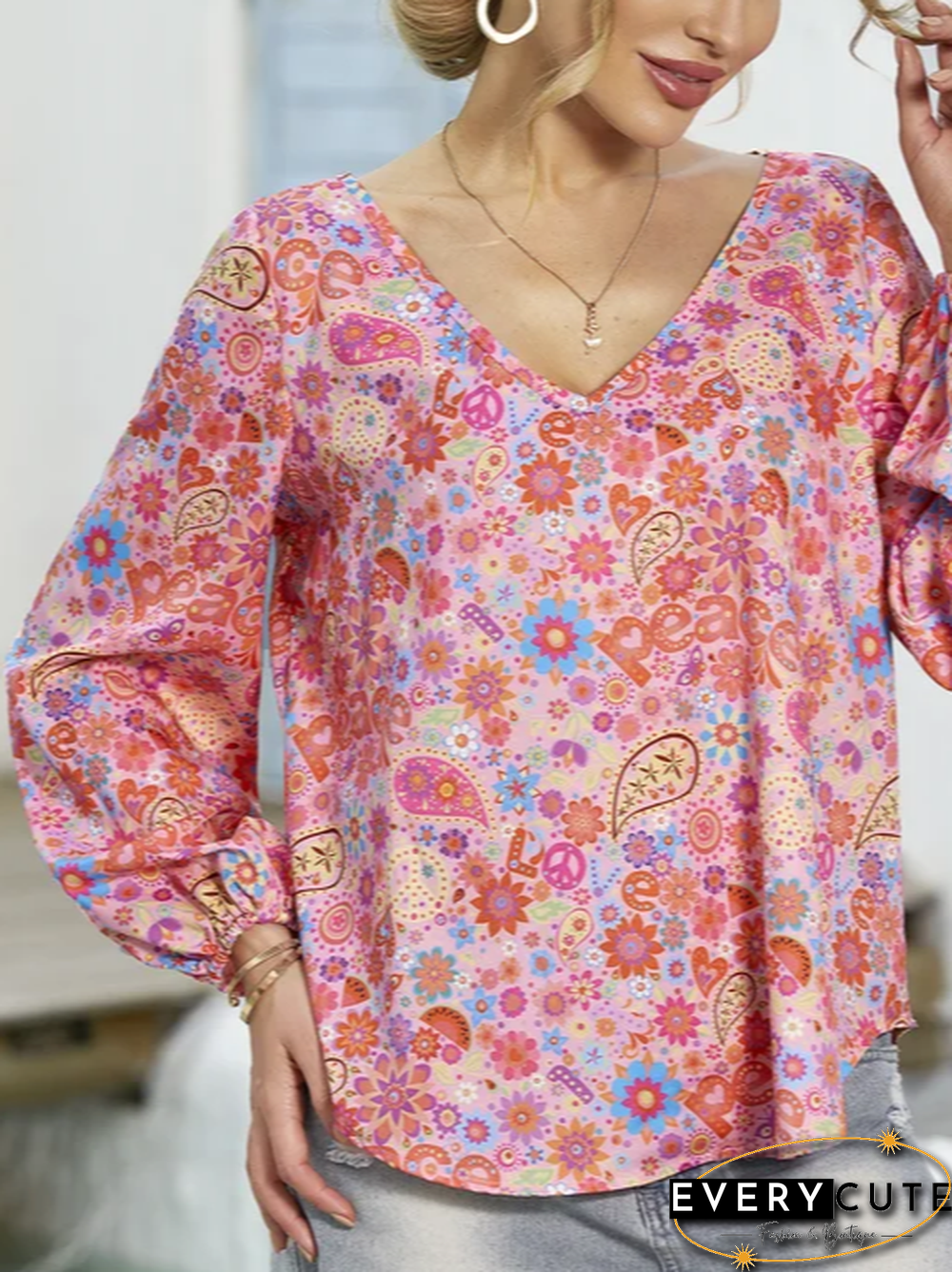 Women's Cotton Floral Print Top