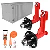 [US Local Warehouse] 2 Set of Shipping Container Wheel 6-Lug Kit with Ratchet Tie Container Wheel Kit 22000LBS Capacity Shipping Containers Axles for Moving 20ft-40ft Empty Containers