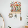 Wooden Vase Diamond Art Hanging Hook Rail Diamond Painting Art Craft Wall Hooks