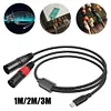USB-C to Dual XLR 3Pin Cable Braided Type C to XLR Male Output Stereo Cord