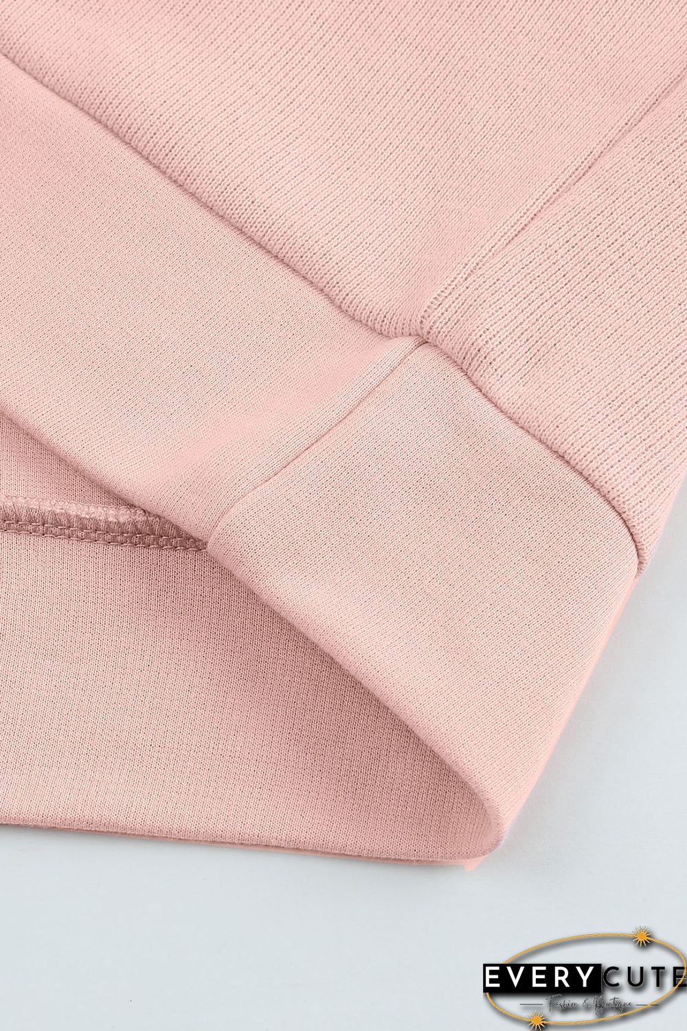 Pink Casual Button Solid Patchwork Trim Hoodie