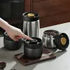 Stainless steel tea coffee bean sealed jar moisture-proof household press vacuum jar
