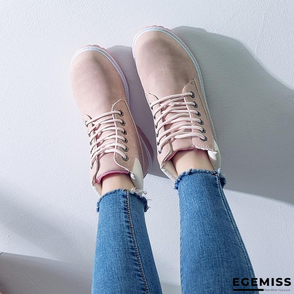 Autumn Early Winter Shoes Women Flat Heel Boots Fashion Keep warm Women's Boots Brand Woman Ankle Botas | EGEMISS