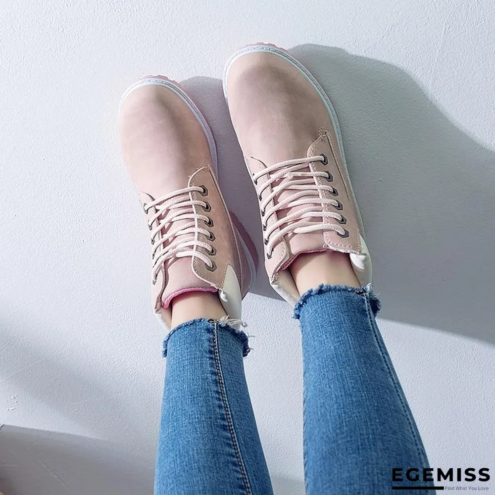 Autumn Early Winter Shoes Women Flat Heel Boots Fashion Keep warm Women's Boots Brand Woman Ankle Botas | EGEMISS