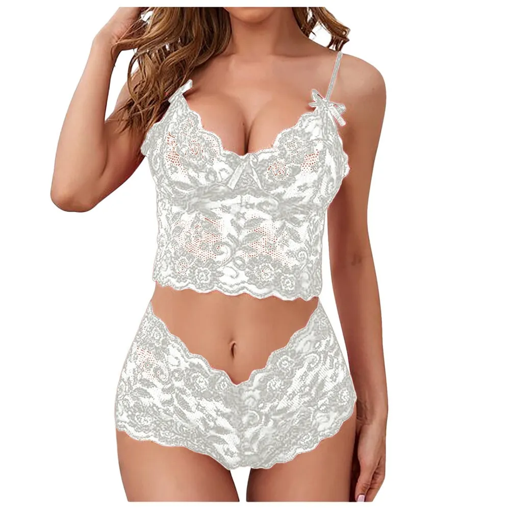Billionm Women Underwear Set Lace Flower Printed Female Lingerie Set Adjustable Shoulder Strap Triangle Cup Transparent Bralettle