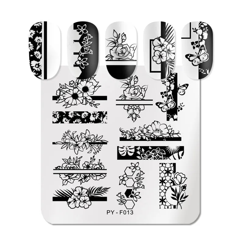 PICT YOU Nail Stamping Plates Snow Winter Nail Art Stamp Template idea nail Image Plate Stainless Steel Stencil Tools-Nail Inspo