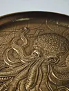Cthulhu Brass Tray, Decorative Round Tray, Vintage Brass Tray, Storage Tray