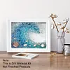 DIY Resin Beach Art Craft Kit with Frame, Resin Art Sea Glass Craft, Ocean Color Design, Materials for Adults Home Decor Desk Display, Ocean Themed DIY Kit Set and Creative Birthday Gift