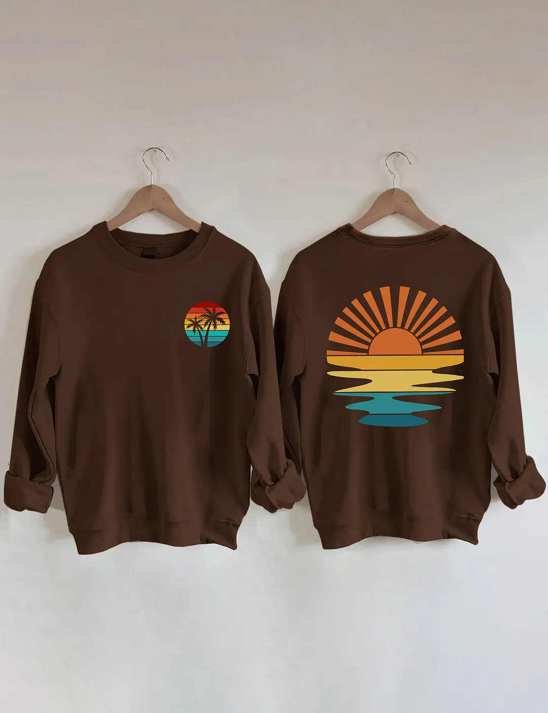 Retro Sunset Rays Wavy Sweatshirt