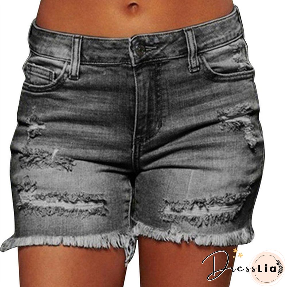 Plus Size Womens Ladies High Waist Short Jeans Shorts Denim Pants