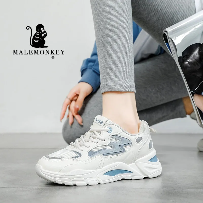 Platform Sneakers Women Cacual Shoes 2022 Spring Autumn Student Shoes Breathable Non Slip Running Sport Shoes White Female Shoes
