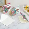 (US Local)6Pcs Fairy Girl DIY Diamond Painting Greeting Card for Holiday Party Favors