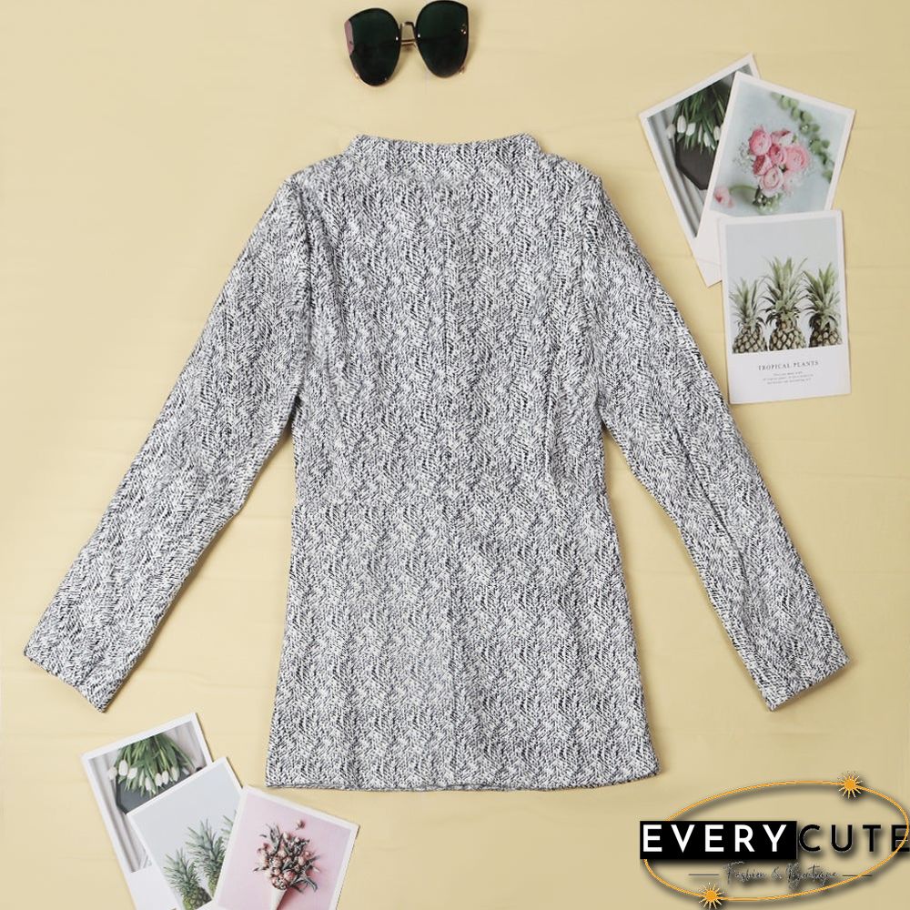 Retro Pocketed Heather Grey Coat(4 Colors)