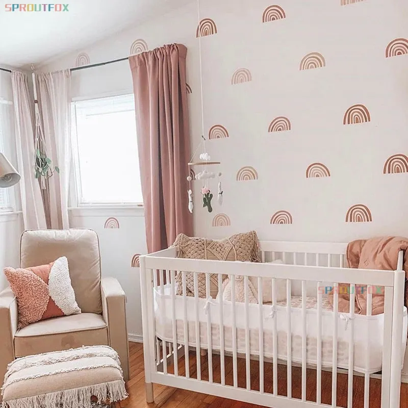 Rainbow Wall Stickers For Kids Rooms Nordic Bohemia Style Decorative Sticker Children Wall Stickers For Children's Room Girl