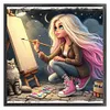 【Limited Stock Sale】Drawing Girl-11CT Stamped Cross Stitch 50*50cm/19.69*19.69in