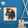 (US Local)Paint By Numbers Kit On Canvas DIY Oil Art Wolf Picture Home Decor40x40cm