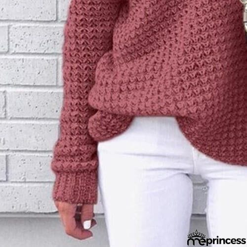 Openwork Off-Shoulder Sweater