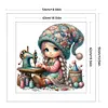 Gnome Sewing-11CT Stamped Cross Stitch 50*50cm/19.69*19.69in