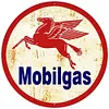 Station service Mobilgas - Plaques rondes en m&eacute;tal(30*30cm) - Garage