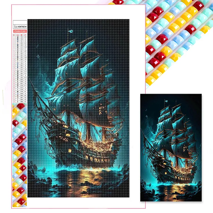 Sailing Boat 40*70CM(Canvas) Full Square Drill Diamond Painting gbfke