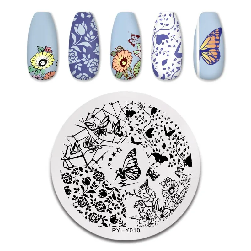 PICT YOU Nail Stamping Plates Marble Texture Animal Flower Snake Christmas Theme Image 12*6cm Template Mold Nail Art Stencil-Nail Inspo