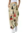 Women's Christmas Loose Casual Print Drawstring Jogger Pants