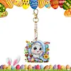 (US Local)PET Double Sided Special Shaped Easter Alphabet DIY Diamond Painting Keychain