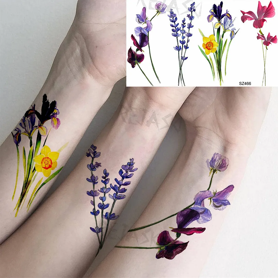 Small Henna Lotus Sexy Back Temporary Tattoos For Women Adult Feather Dandelion Fake Tattoo Body Art Waterproof Tatoos Sticker