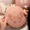 3D DIY Bead Embroidery Butterfly Home Decor Gift Tabletop Display Frame Kit(Include Embroidery Hoop)