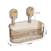 No-Drill Bathroom Suction Storage Box Reusable Multi Functional Suction Cup Shelf Detachable Transparent Storage Hanging Basket for Shampoo Conditioner Soap