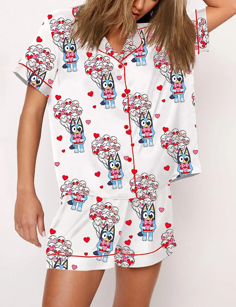 Women's Bluey Valentine Day Pajama Set