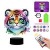 (US Local)Animal Diamond Painting Night Light Diamond Art Lamp Home Decoration (Tiger)