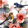 Flowers Birds  - Full Round Diamond Painting