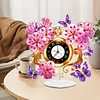 (US Local)Acrylic Special Shape Flower Butterfly Diamond Painting Clock Ornaments Kit
