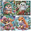 (US Local)4pack Xmas Animal-Special Shaped Diamond Painting Kit(30x30cm)