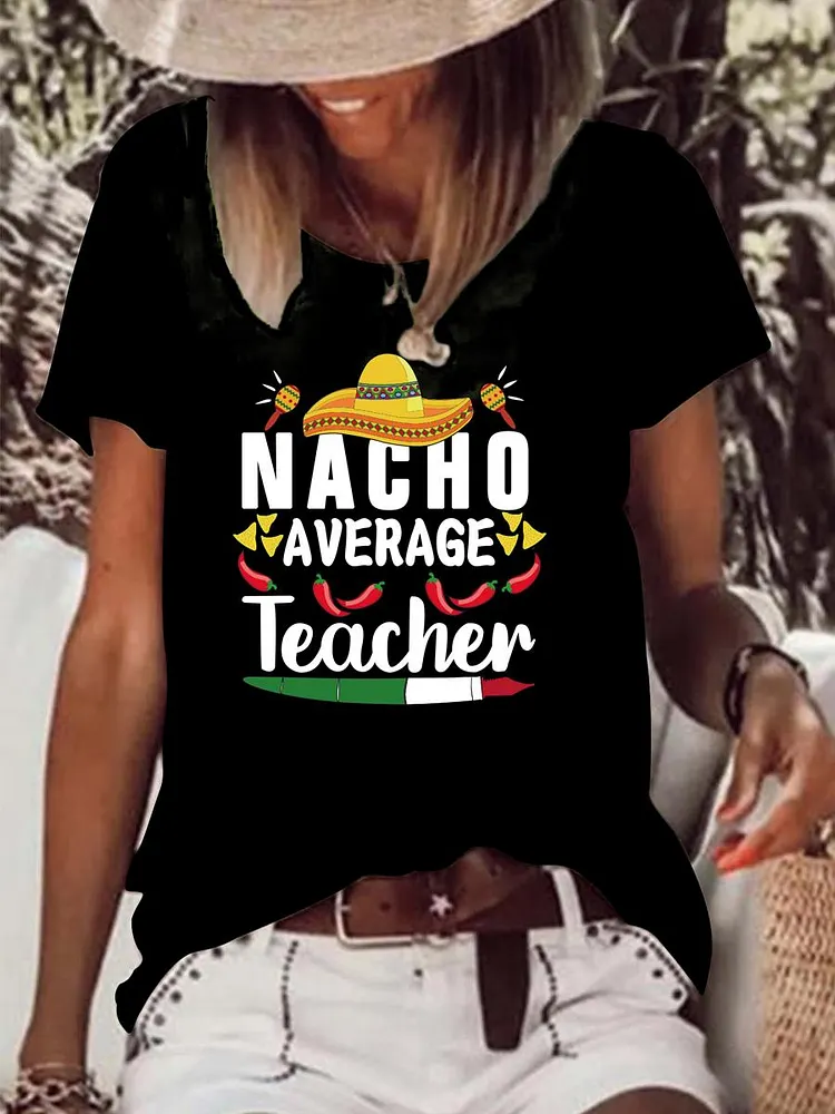 teacher Raw Hem Tee