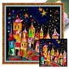 A Town Under Stars-11CT Stamped Cross Stitch 50*50cm/19.69*19.69in