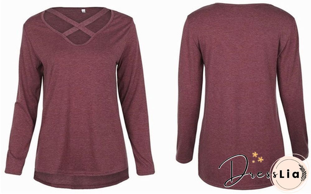 Women Spring Summer Fashion Long Sleeve Tops Black Casual Knitted Sweater Dresses Ladies Fashion Loose Mini Dress Pure Color Cotton Shirt Sexy Deep V-Neck Slim Fit Waist Bodycon Club Wear Knit Slit Party Robe Chic FemmeT-shirt