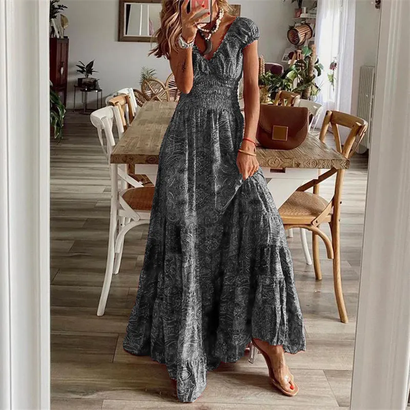 Churchf Churchf 2023 New Dress Waist Floral Print Dress