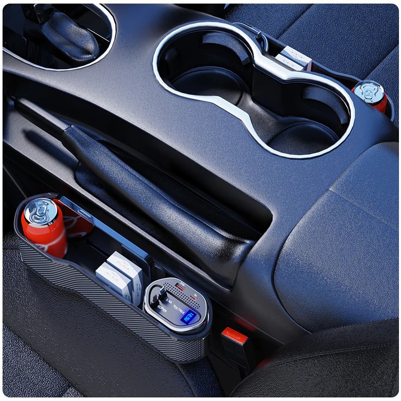 Super Fast Charging Car Charger Car Seat Seam Multifunctional Storage Box