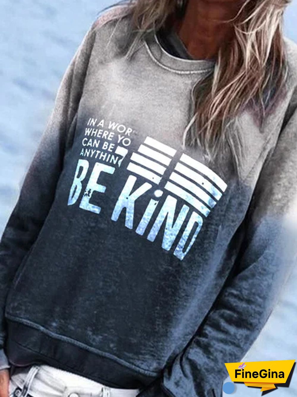 Light Gray Long Sleeve Round Neck Sweatshirts