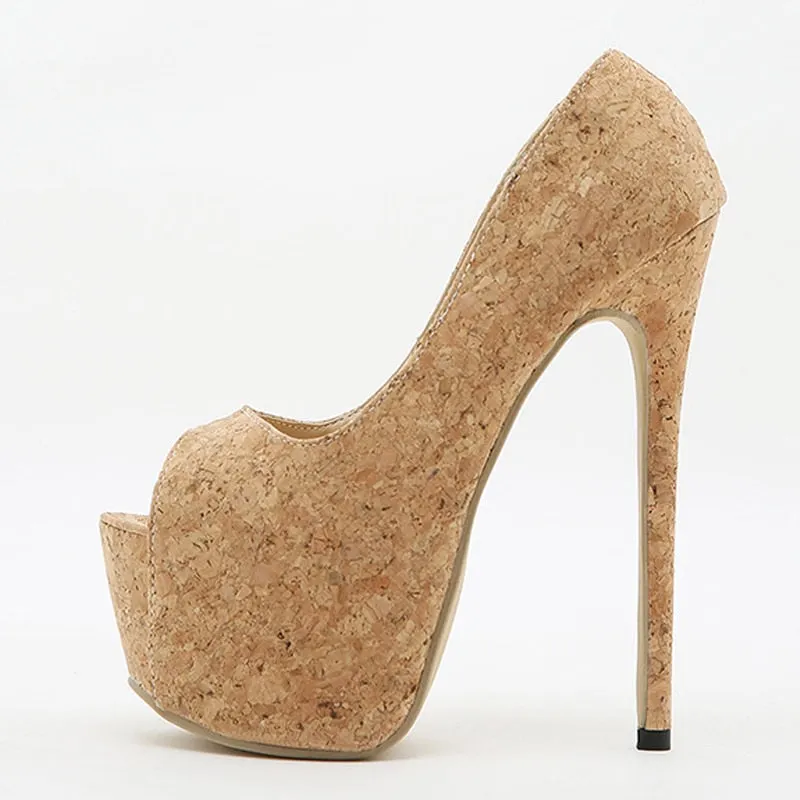 Size 42 Pumps Women Shoes Fashion Peep Toe Slingback Ladies Party Stripper High Platform Stiletto Heel Sandals Escarpins Femme